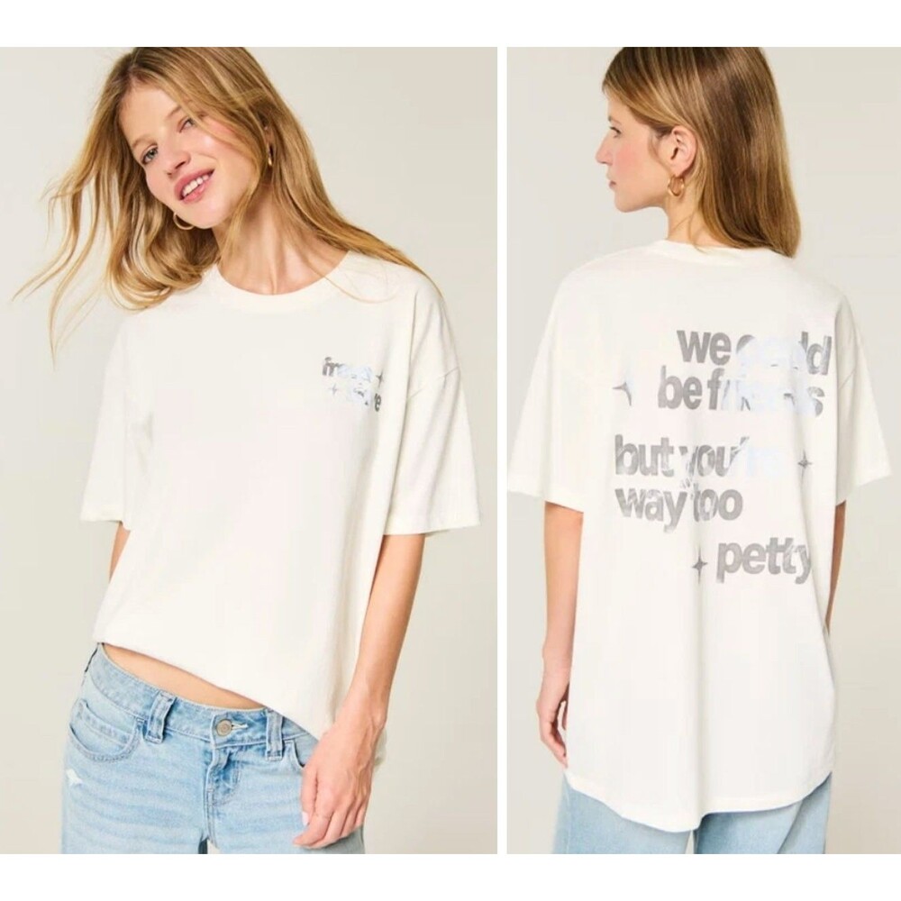 SoldOut Hollister Freya Skye LARGE Petty Oversize Graphic T-Shirt Short Sleeve L